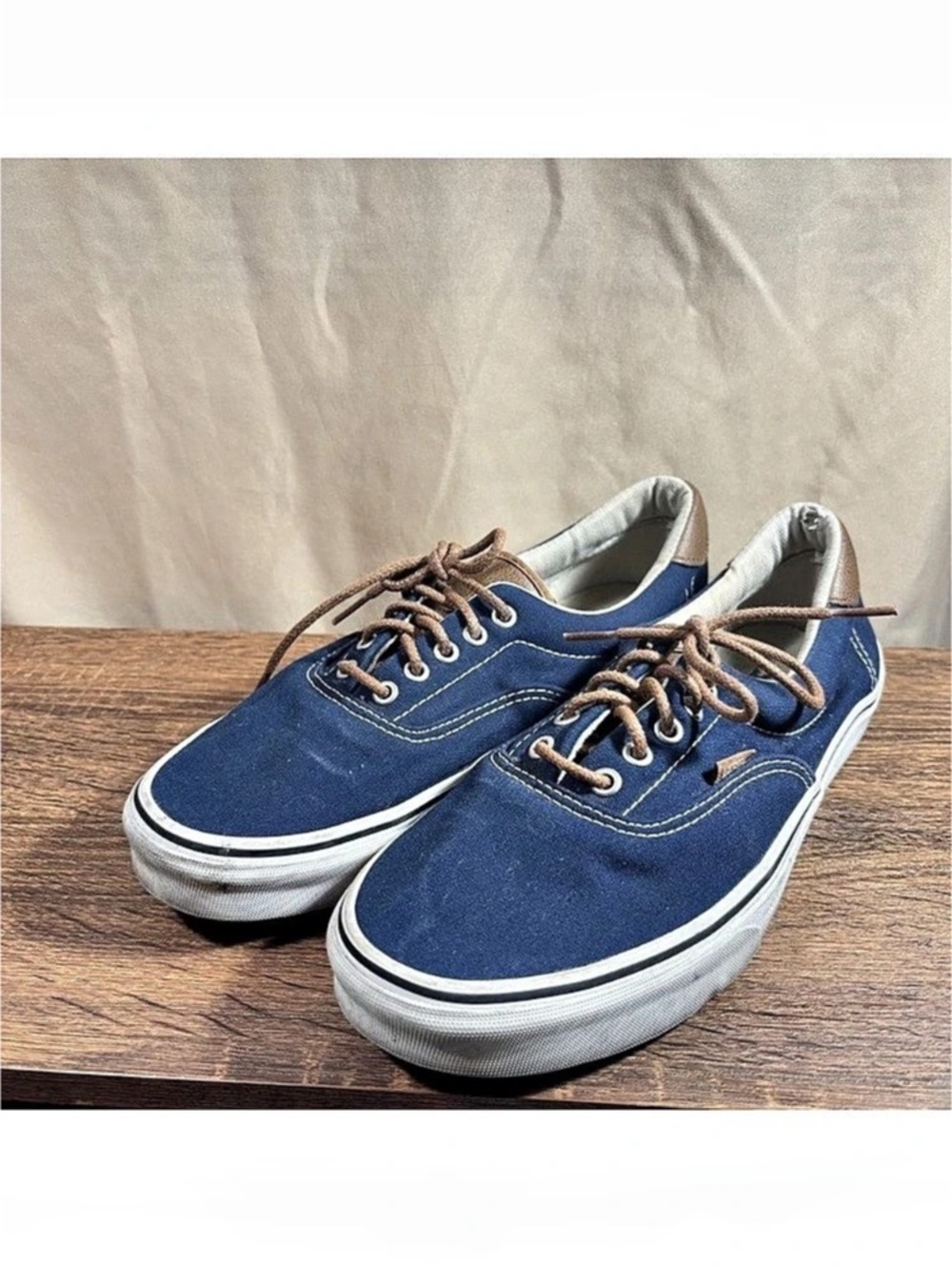 Vans Era 59 C&L (Canvas & Leather) Dress Blues Dress Blues Blue & Brown Sneakers
